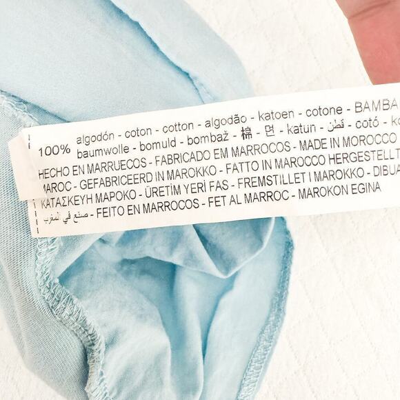 Zara Blue Peplum Short Sleeve Top Light Blue Top Size Large - Picture 4 of 6